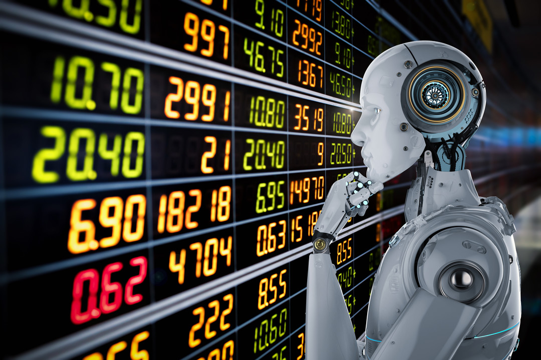 Robot analysing stock prices