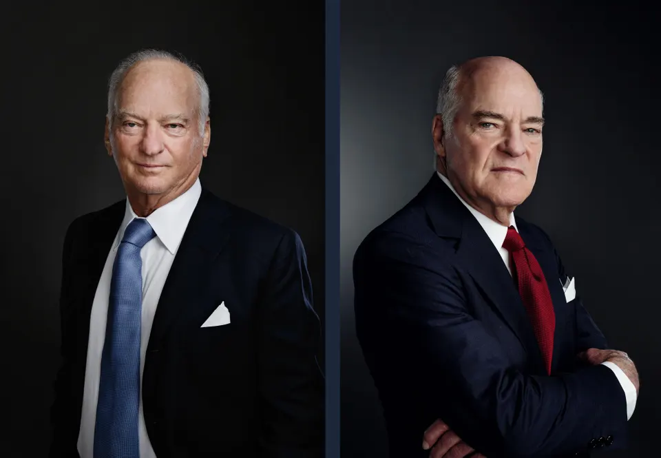 Private Equity giants, George Roberts (Left), Henry Kravis (Right), KKR's cofounders. KO SASAKI, Forbes