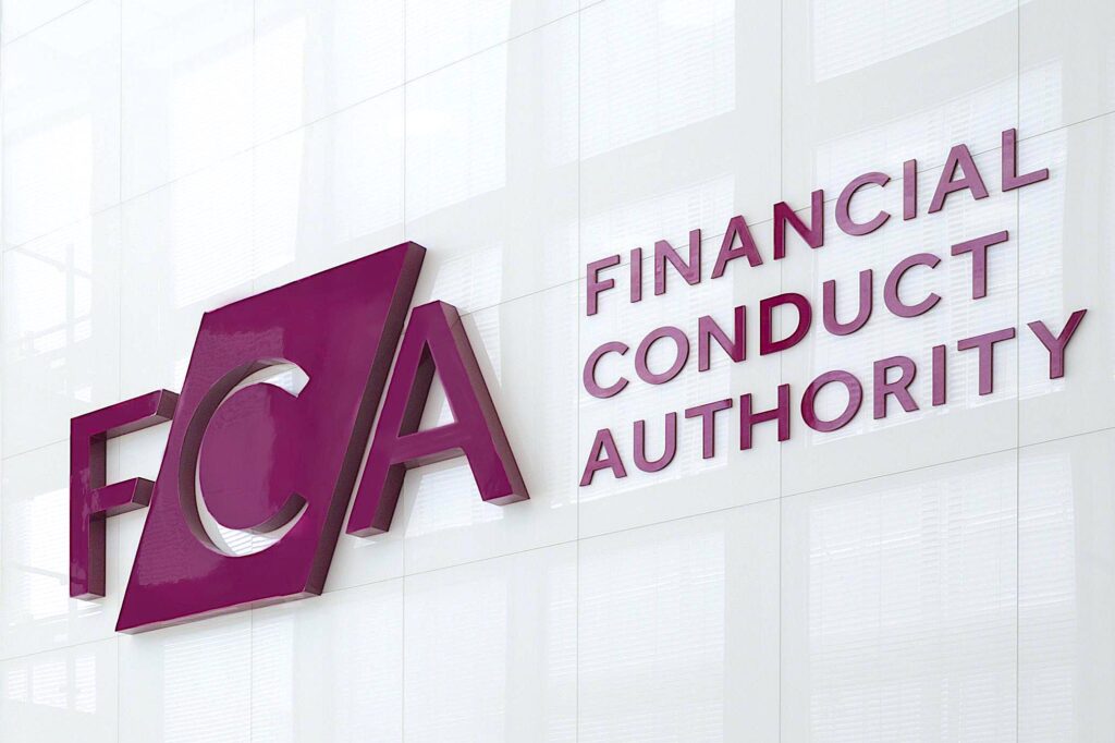 Title: FCA imposes restrictions on Odey Asset Management Photo: The logo of the Financial Conduct Authority (FCA) at the offices in Stratford. Alamy.