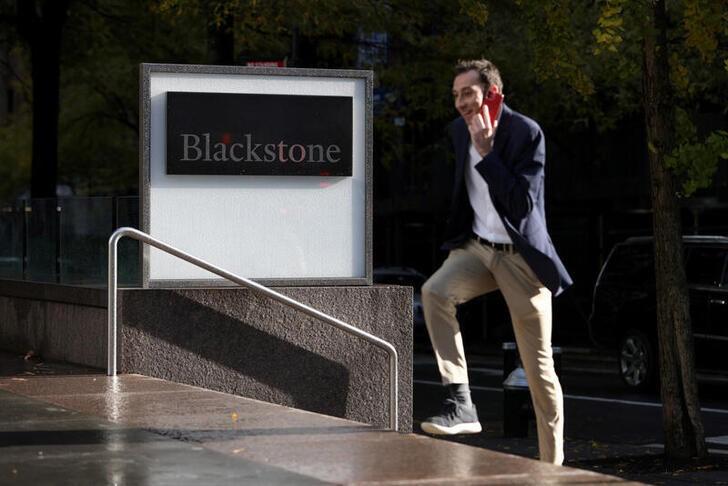 Signage is seen outside The Blackstone Group headquarters in Manhattan, New York, U.S., November 12, 2021. Photo: File Photo