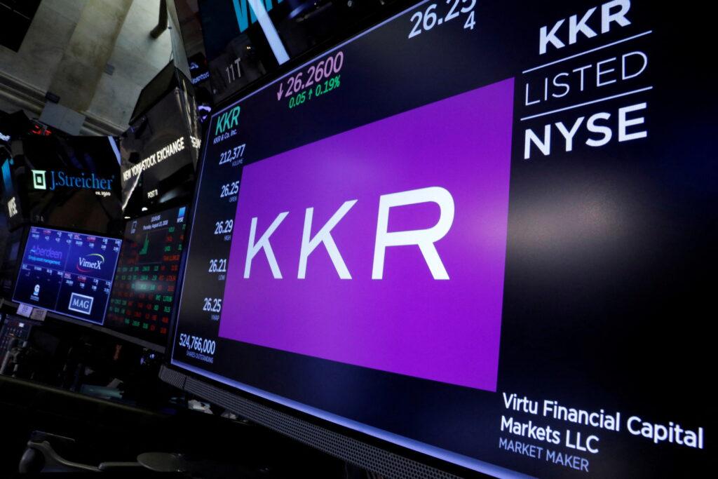 Trading information for KKR & Co is displayed on a screen on the floor of the New York Stock Exchange (NYSE) in New York, U.S., August 23, 2018. Photo: Getty Images