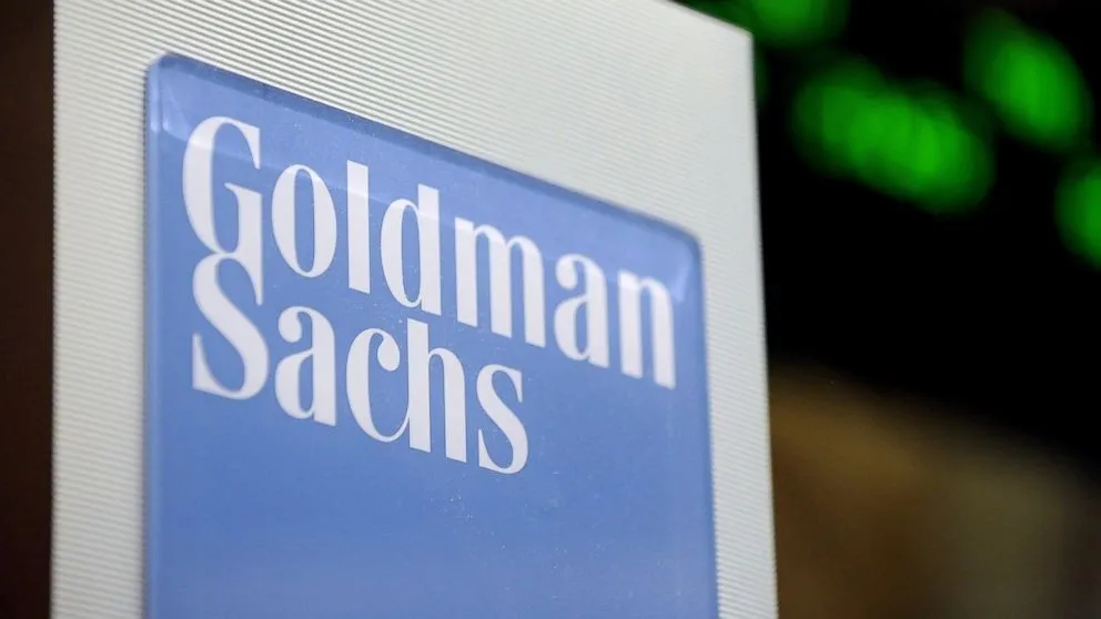 The Goldman Sachs logo at the Goldman Sachs booth on the floor of the New York Stock Exchange in New York City. PHOTO: Justin Lane/EPA