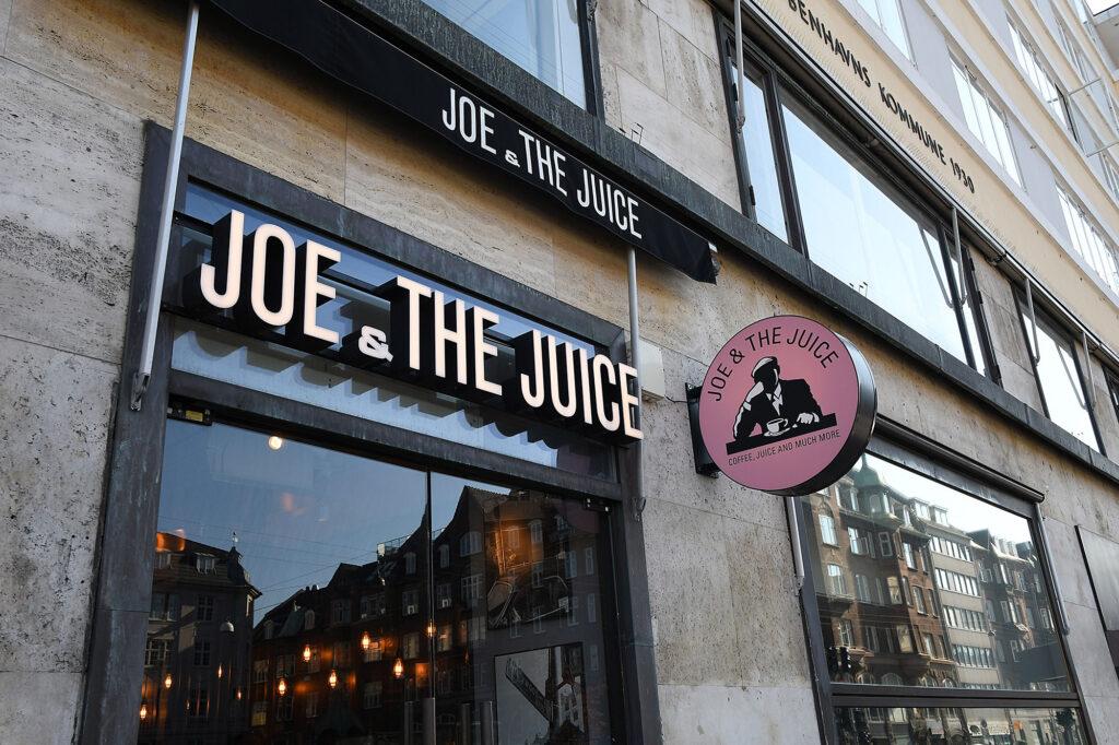 Joe And The Juice cafe front Copenhagen, Denmark - 02 Sep 2018. Photo: Shutterstock
