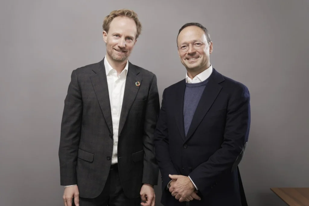 EQT CEO, Christian Sinding (left) as EQT AB secures $3.4 billion acquisition of Zeus Company with backing from private credit lenders. PHOTO: EQT Media