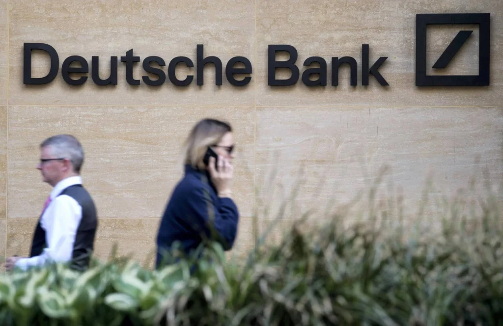 Deutsche Bank's London Office. DWS Launches AllUnity Stablecoin, Driving Tokenized Finance PHOTO: Justin Tallis/Getty Images