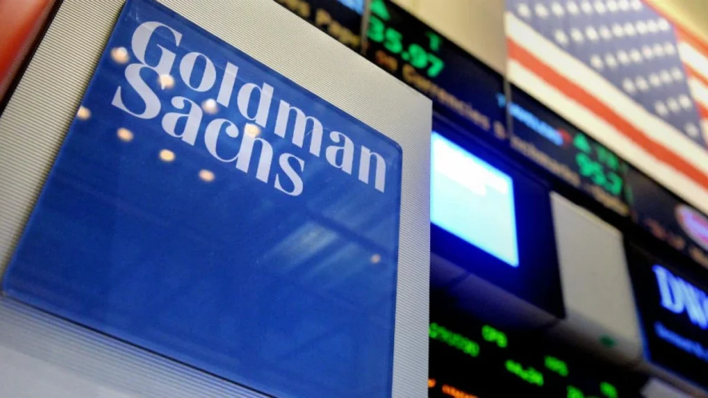 Goldman Sachs on the floor of the New York Stock Exchange in New York City. PHOTO: JUSTIN LANE, EPA